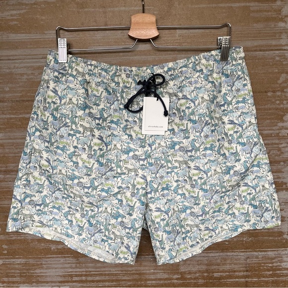 Oliver London NWT Animal Print Swim Trunks Summer Spring Lined Boys XL - Picture 1 of 6
